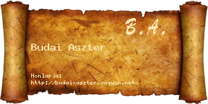 Budai Aszter névjegykártya